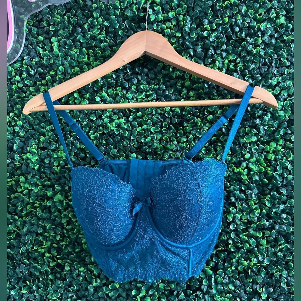 Victoria's Secret Very Sexy Demi Bustier 32DD Emerald Green - Picture 2 of 6